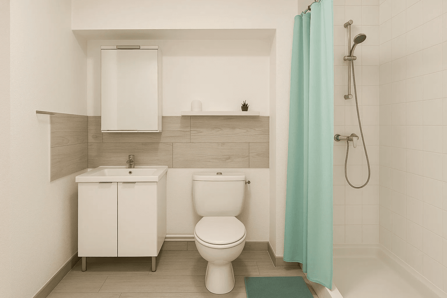 Salle de bain studio meublé 806