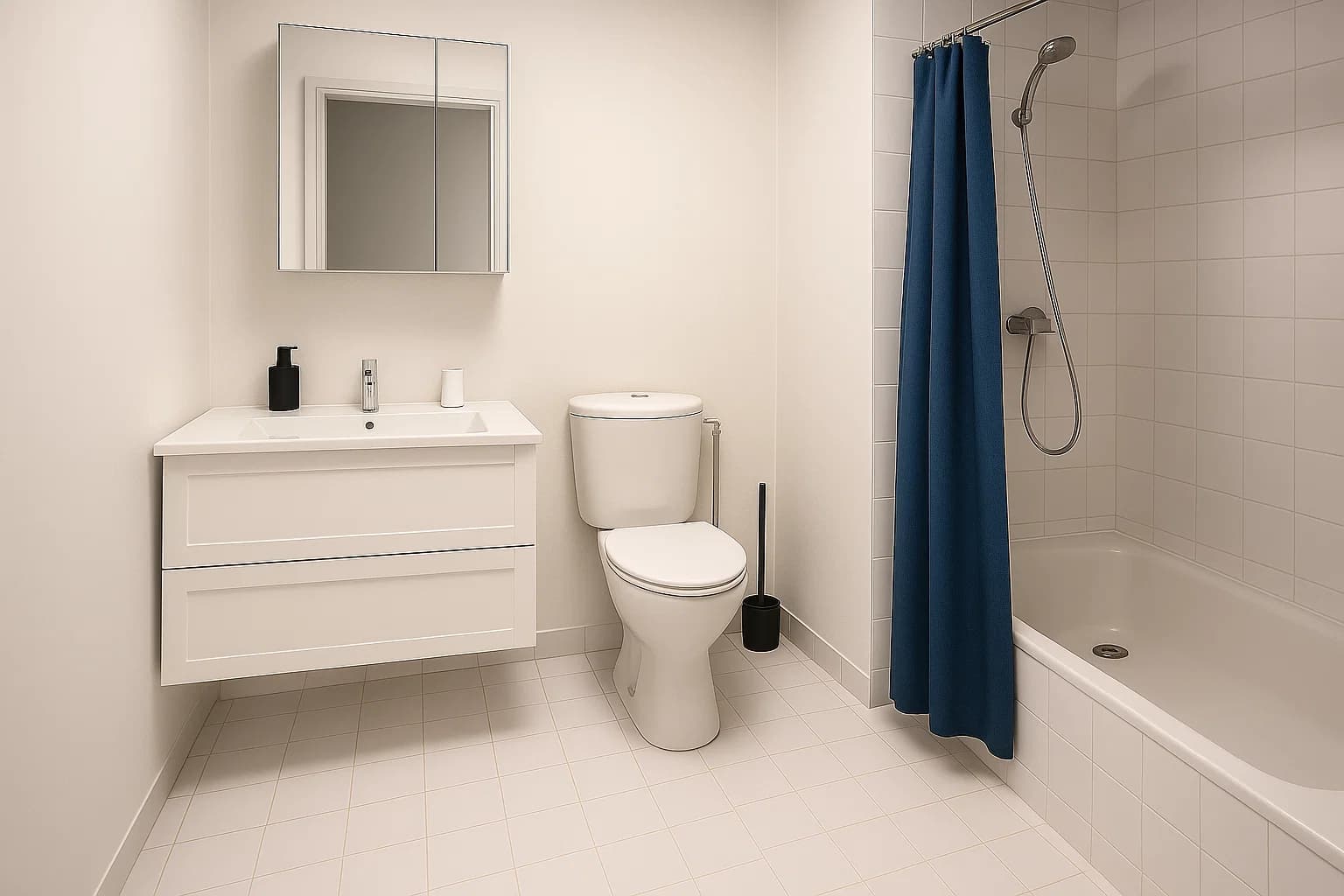 Appartement meublé 2 pièces - La salle de bain