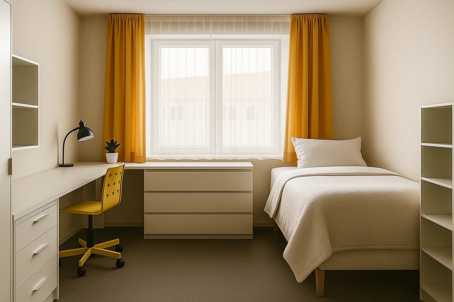 Espace travail et lit